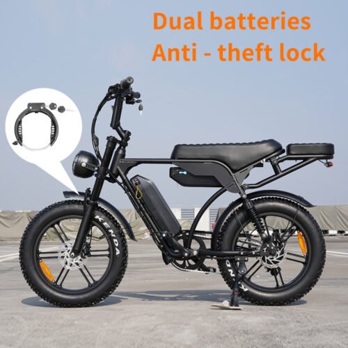 ZYLOYTY V29MAX Fat Tire Electric Bike With Seat, Peak Power Of 750 W Ebike, E Bicycle, 2 Batterys, Pure Electric Mode With A Range Of 80-110KM, Hydraulic Brake, Front And Rear Shock Absorption, For Beaches Travel, Mens Gift For Camping And Hunting